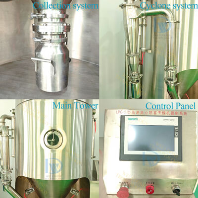 مجفف رذاذ المختبر الأوتوماتيكي مع التحكم في درجة حرارة مدخل الهواء من 30 إلى 300 درجة مئوية وقدرة تبخير 1 كجم/ساعة