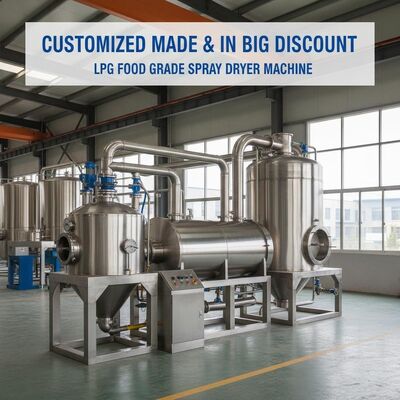 صنع حسب الطلب وبخصم كبيرآلة مجفف الرذاذ LPG للطعام من مجفف الرذاذ الصناعي